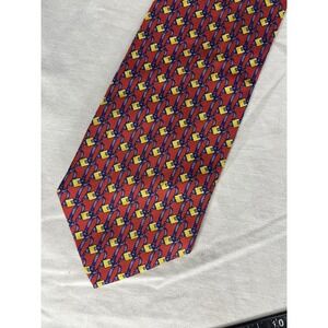 Bardelli Roma Repp Tie Red Blue Gold All Silk Italian Design